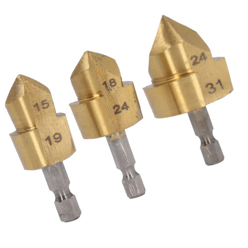 3 Pcs Set PPR Lifting Drill Bit 1/4 Inch Hex Shank Water Pipe Expander 2