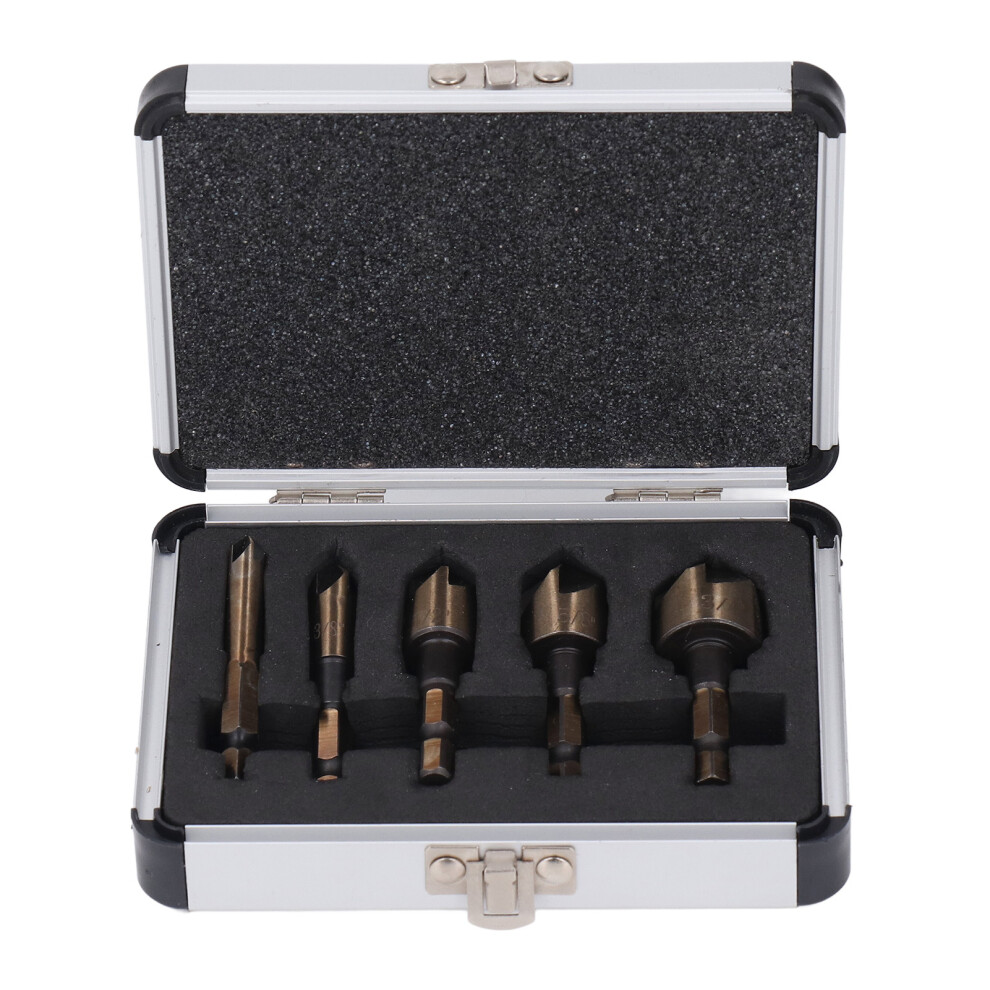 5 Pcs Countersink Drill Bit 1/4in-3/4in 5 Flute 1/4in Hex-image-OPC-PM55HK5-NEW