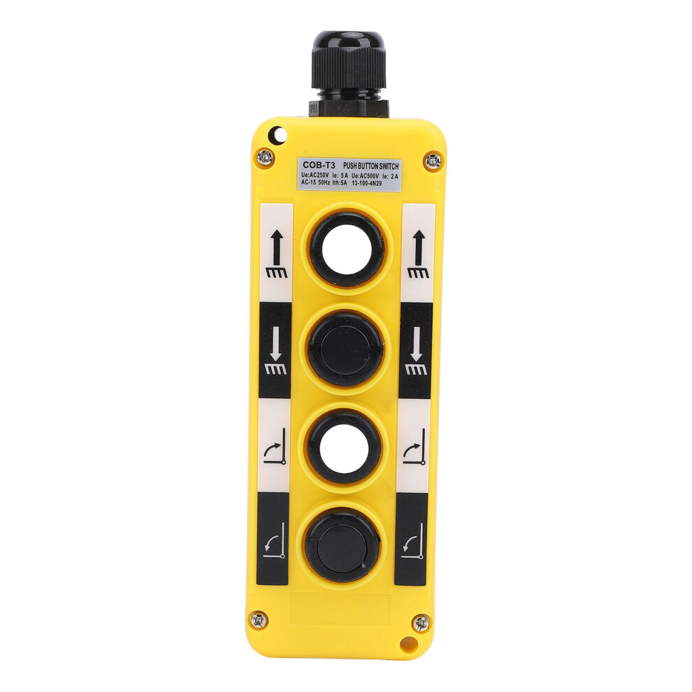 Electric Hoist Crane Pushbutton Switch 4-Button Ip68 250V 5A 323163055497