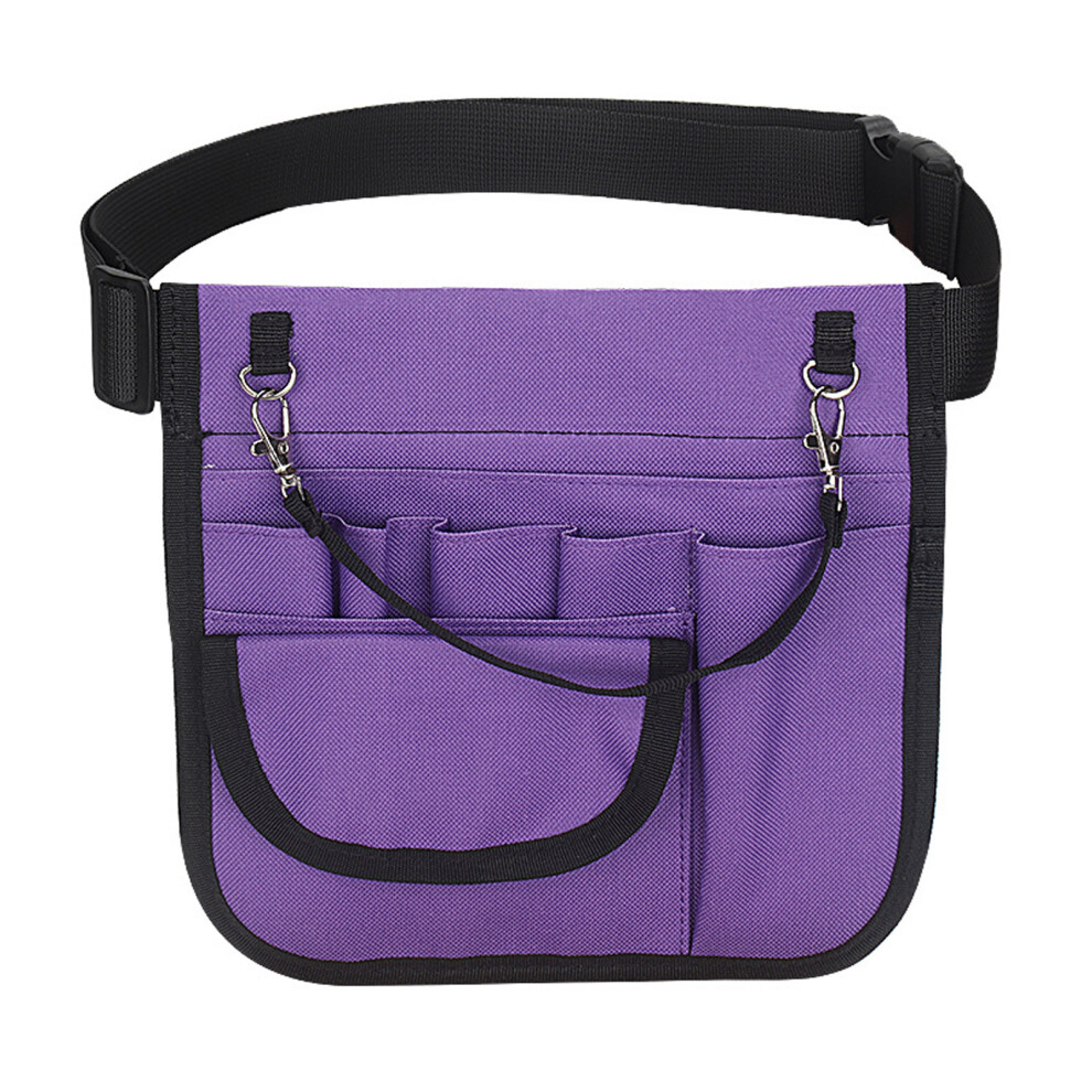Ultra Thin Nurse Fanny Pack Large Capacity Waist Bag Purple