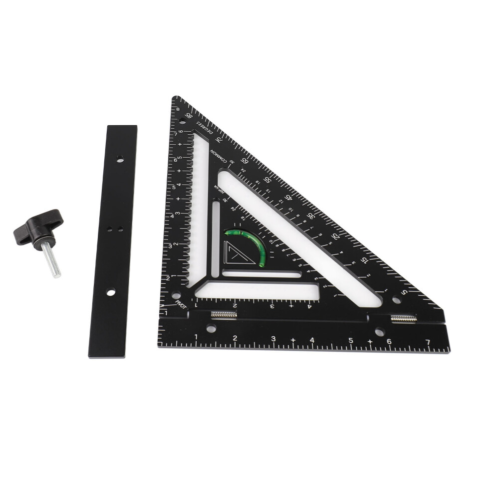 Carpenter Square Layout Tool Black Aluminium Alloy Triangle Ruler 323163057293