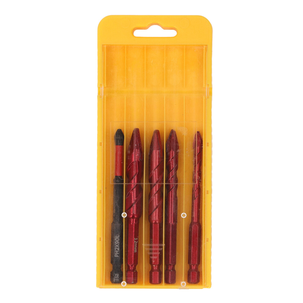 5Pcs Eccentric Drill Bits 6-12Mm 1/4" Hex Shank With Ph2 Bit 323163058351