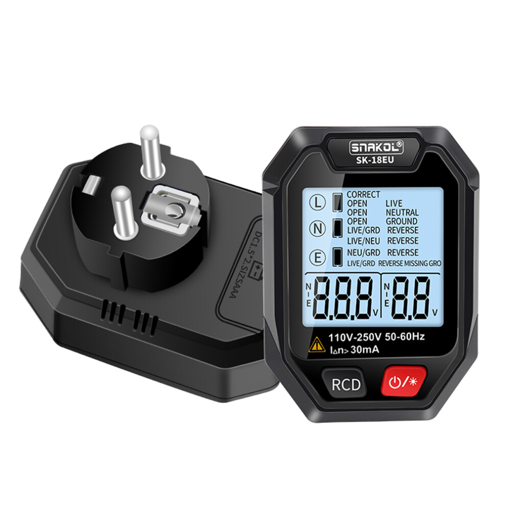 Intelligent Socket Tester Rcd Leakage Lcd Voice Auto Shutdown 323163058498