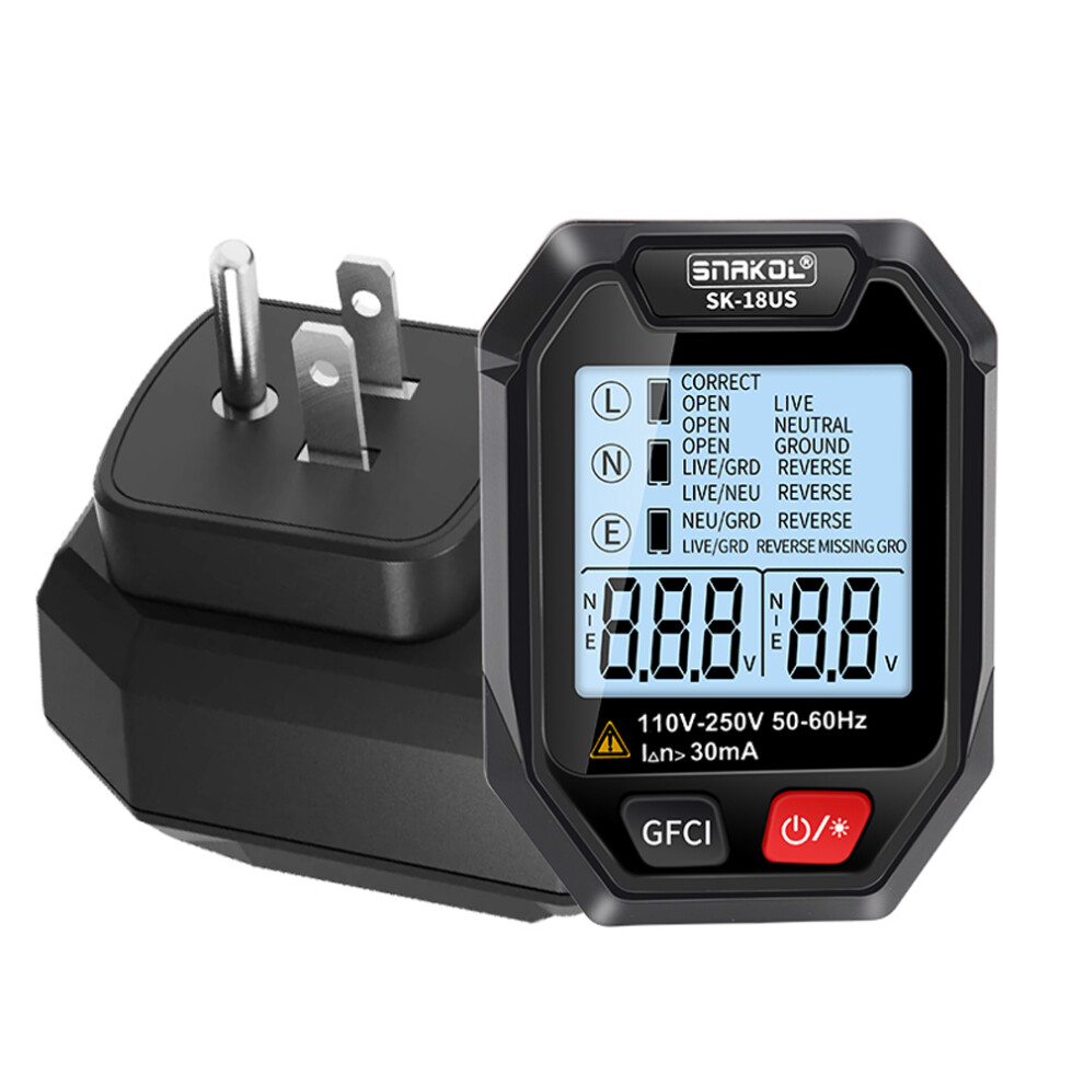 Intelligent Socket Tester Rcd Leakage Lcd Voice Auto Shutdown 323163058511