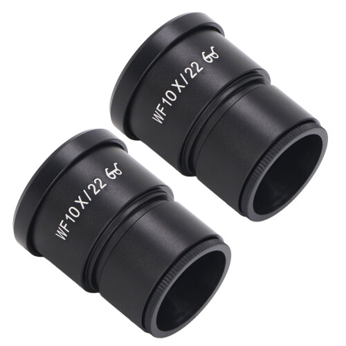 2Pcs Microscope Eyepiece 10X Aluminum Alloy Wide Angle 22mm 30mm Mount 1