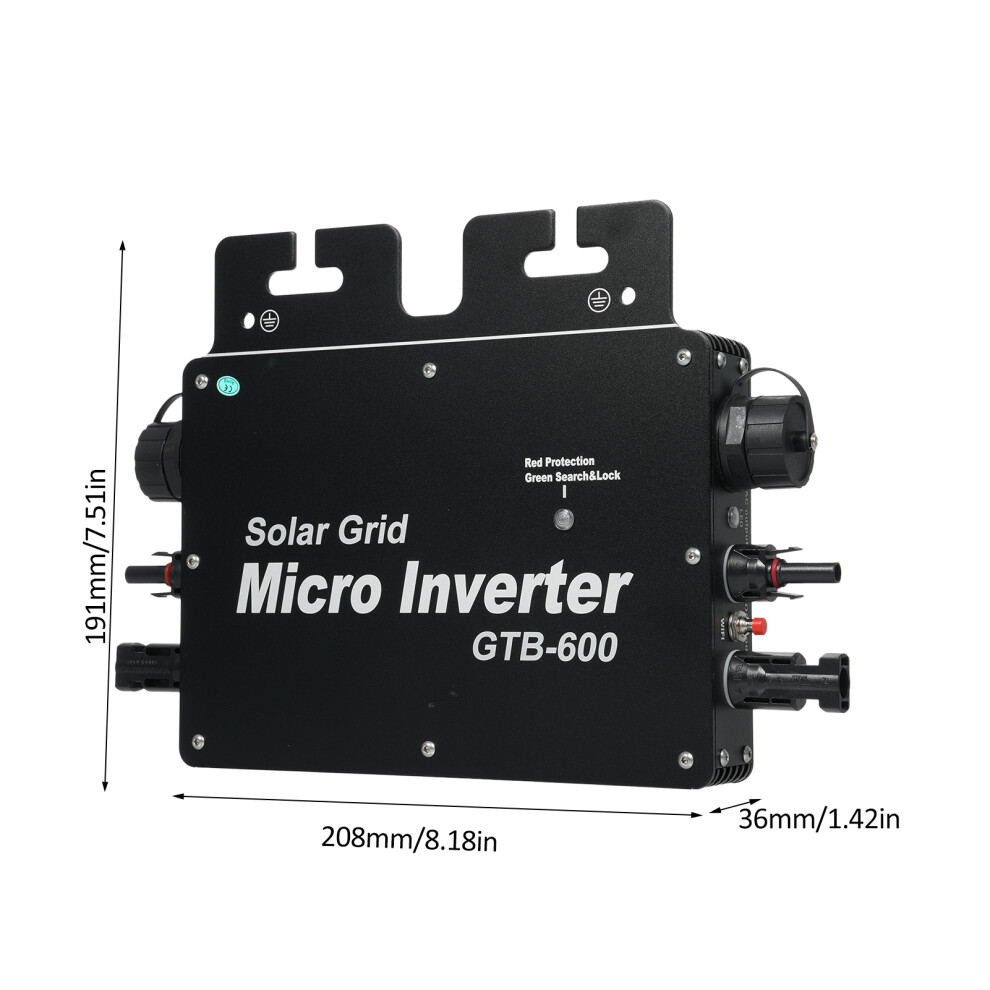 600W Solar Inverter Wifi Dc To Ac 120V Grid Tie Micro Inverter 323163065434