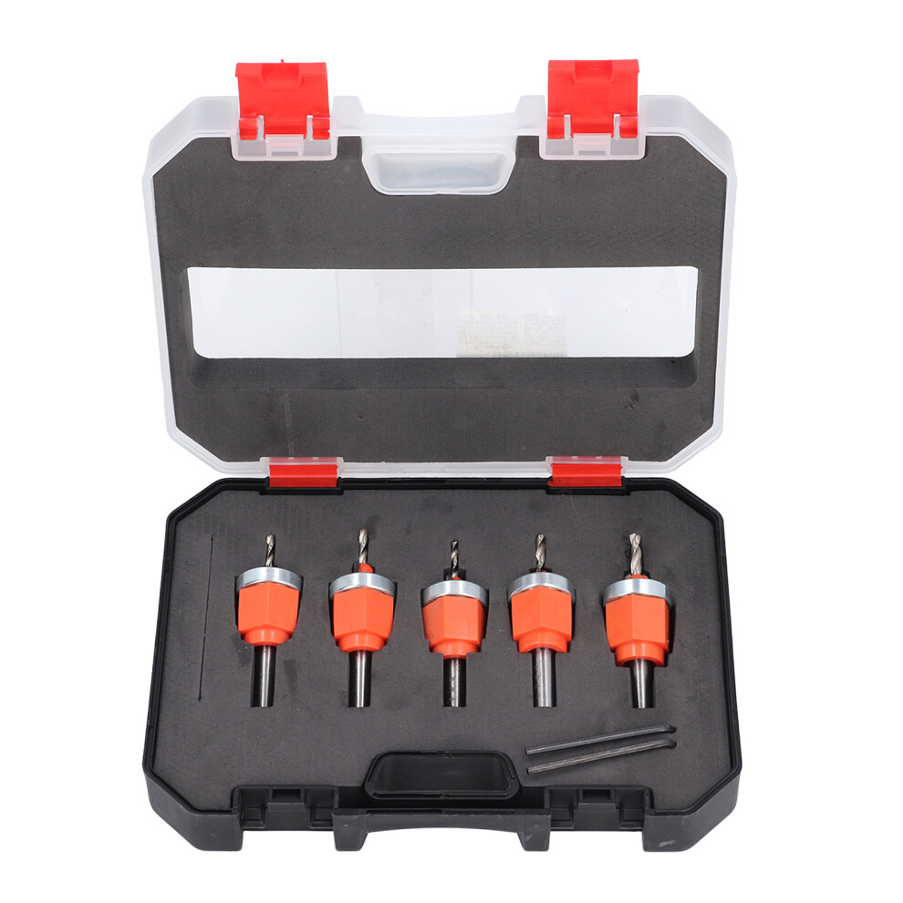 5 Pcs Countersink Drill Bit Set 2.8-4Mm Adjustable Depth With Wrench 323163065564