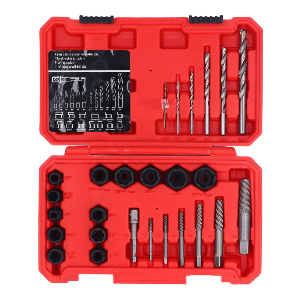 26Pcs Screw Bolt Extractor Hss Kit With Adapter 323163060859