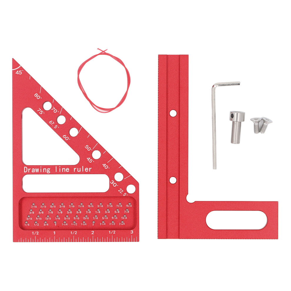 Hole Position Scribing Ruler 3D 22.5-90 Multi Angle Measuring Square 323163060842