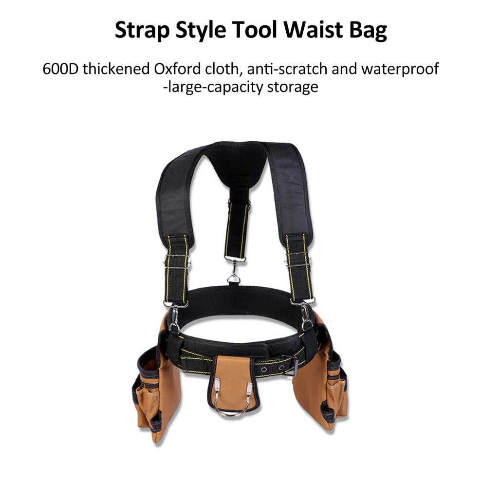 Tool Belt With Suspenders Heavy Duty Adjustable Pouches For Carpenters 323163062594
