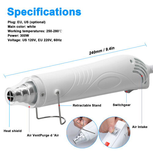 Portable Handheld Hot Air Machine for DIY Shrink Plastics with Bracket 1