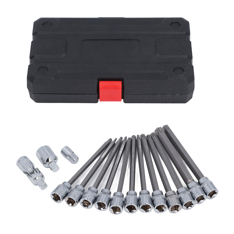 15Pcs 3/8" S2 Alloy Steel Hex Bit Socket Set 323163064857