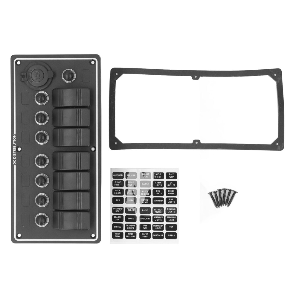 7 Gang Rocker Switch Panel 5A X4 10A X2 15A X2 12V 323163066776
