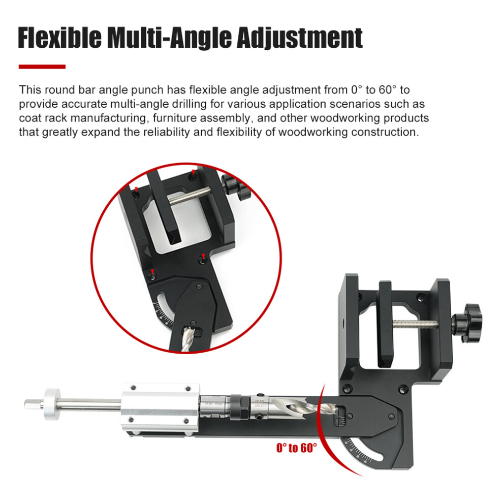 Woodworking Hole Puncher Multi-Angle Adjustable Round Electric Drill 323163068107
