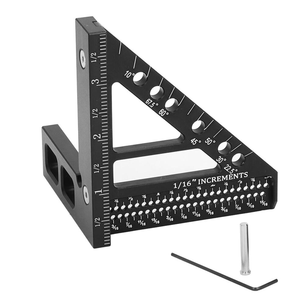 Aluminum Alloy Woodworking Square Ruler 3D Multi Angle Protractor 323163071541