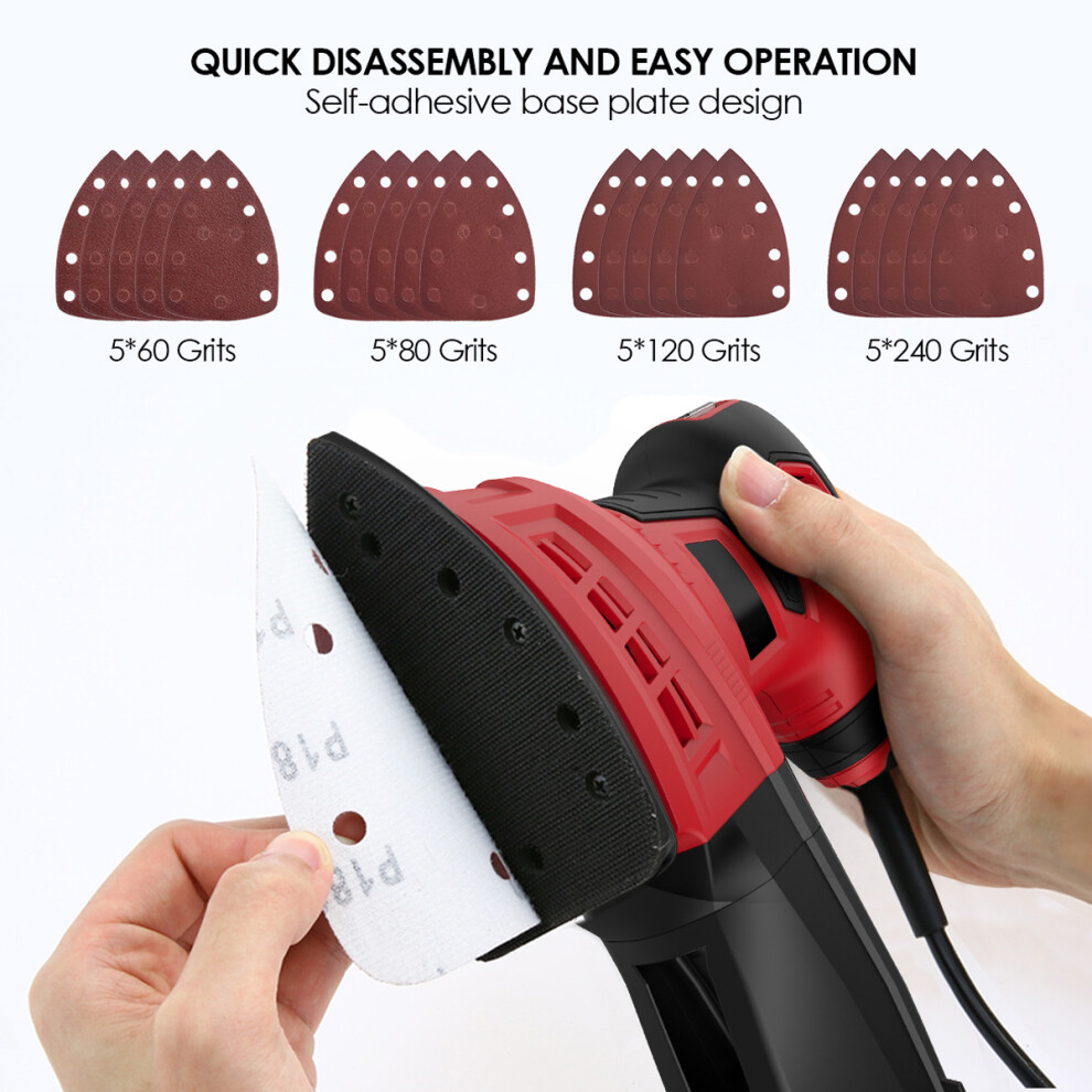 200W Random Orbit Sander 1.6A 12500Rpm 20Pcs Sandpapers 323163071701