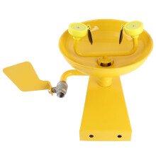 Yellow Eye Wash Station Dual Spray 304 Stainless Steel Emergency
