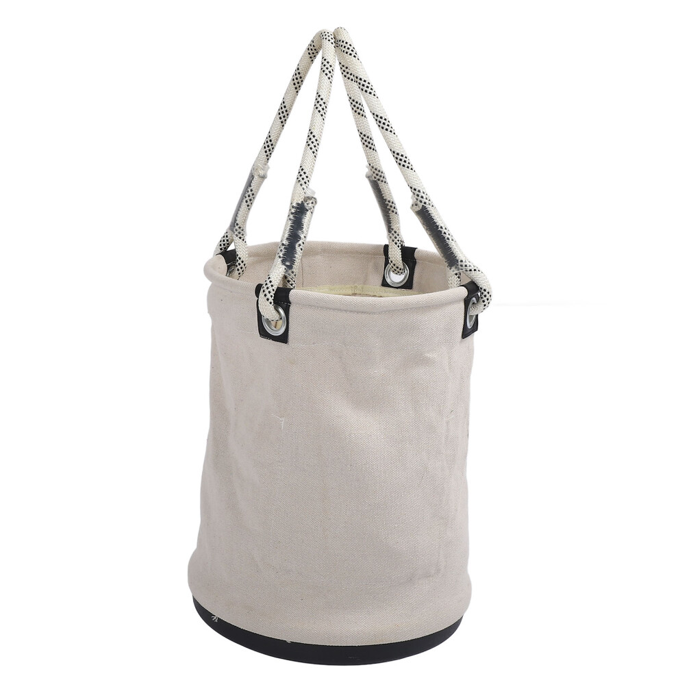 (Green) Canvas Bucket 40X30cm 30Kg Plastic Bottom Nails Bolts Organizer White 323163072326