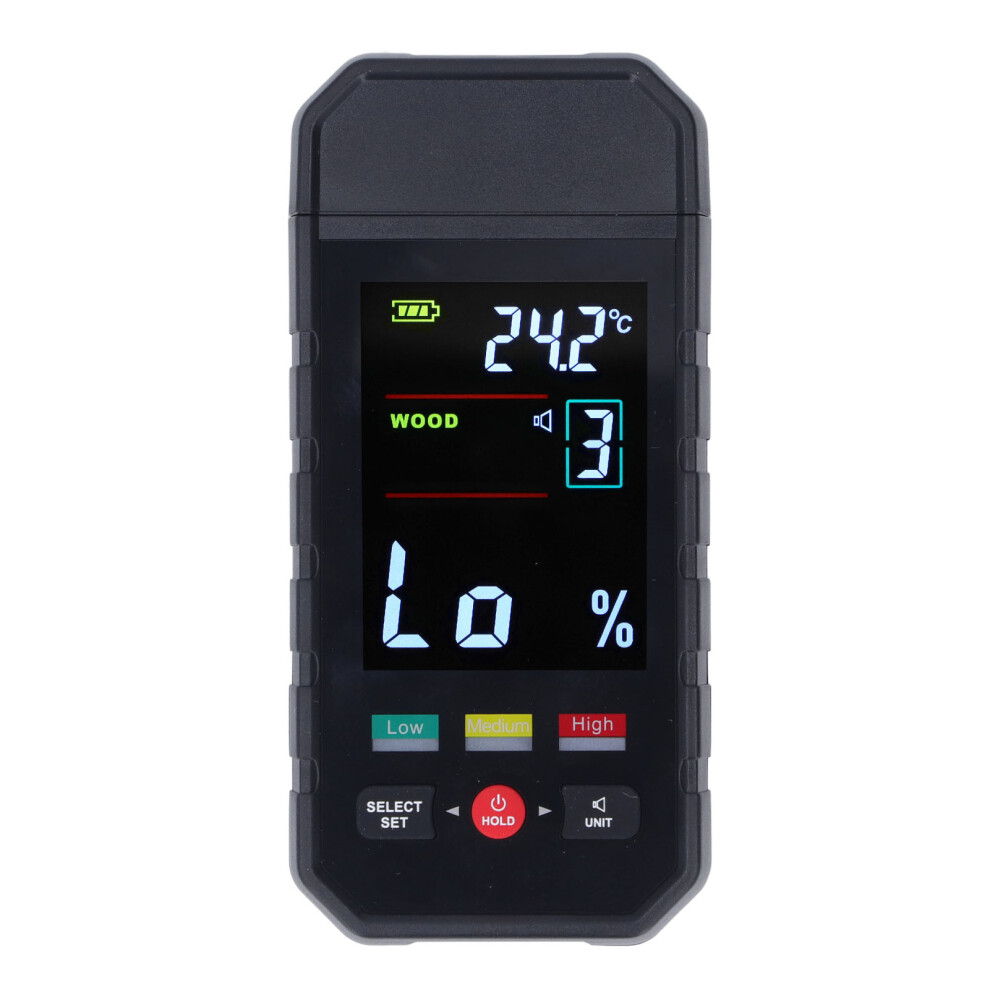 Wood Moisture Meter Pin Type Lcd Digital Dampness Temperature Sensor 323163072395
