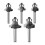 5x HSS-Fräser-Set 1/4" Schaft Schwarz Holz 1