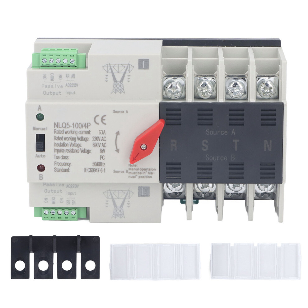 (100A) Dual Power Ats 4P Ac220v Silver Contact 323163072814