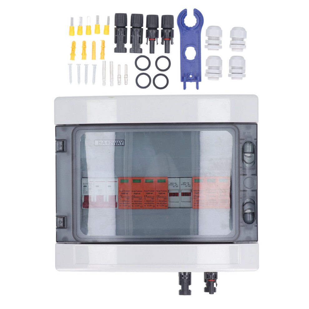 (Dc1000v) Pv Solar Combiner Box 2 Strings Ip65 Waterproof 15A Dc500v 323163072883