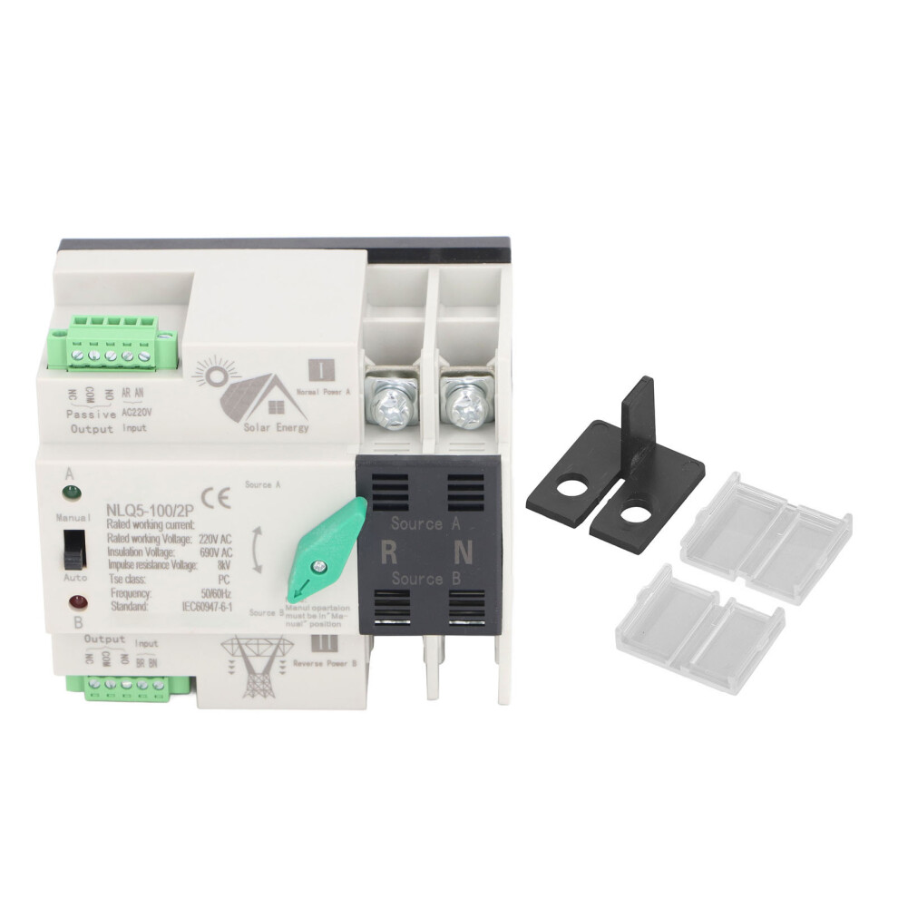 (100A) Dual Power Ats 2P Pv To Utility Mini 100A Ac220v 323163072876