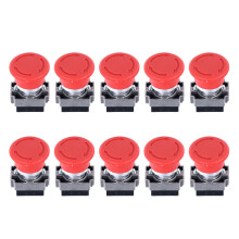 10Pcs Self Locking Push Switch 22mm Aluminum Alloy Resetting Selector
