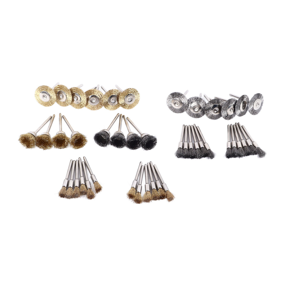 44 Pcs Wire Brush Set Brass Steel T Shape For Cleaning Polishing 323163073163
