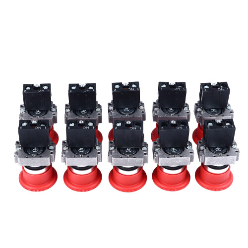 10Pcs Self Locking Push Switch 22mm Aluminum Alloy Resetting Selector 2