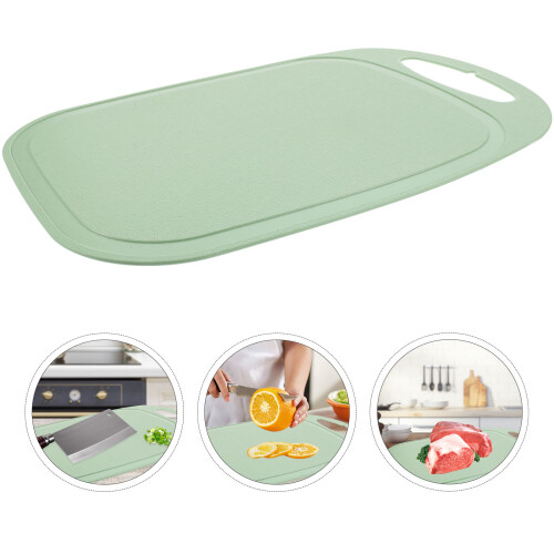 Kitchen Straw Cutting Board Non-Slip Round Green 2