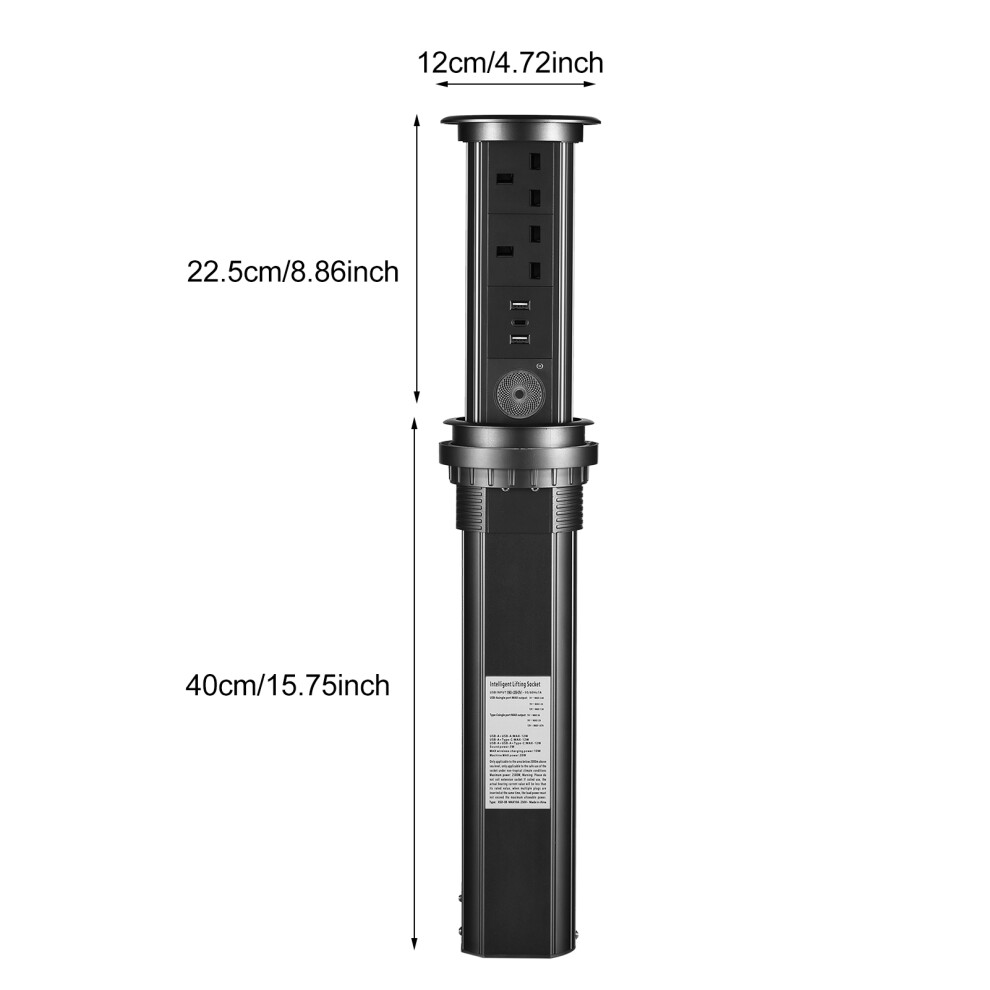 Smart Motorised Pop-Up Socket Surge Protector Usb Kitchen 323163087214