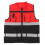Reflective Vest Red Black Round Neck Multiple Pocket Safety Work Vest 1