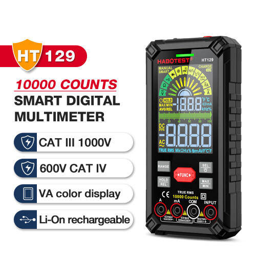 HABOTEST HT129 Intelligent Multimeter Color Screen Handheld