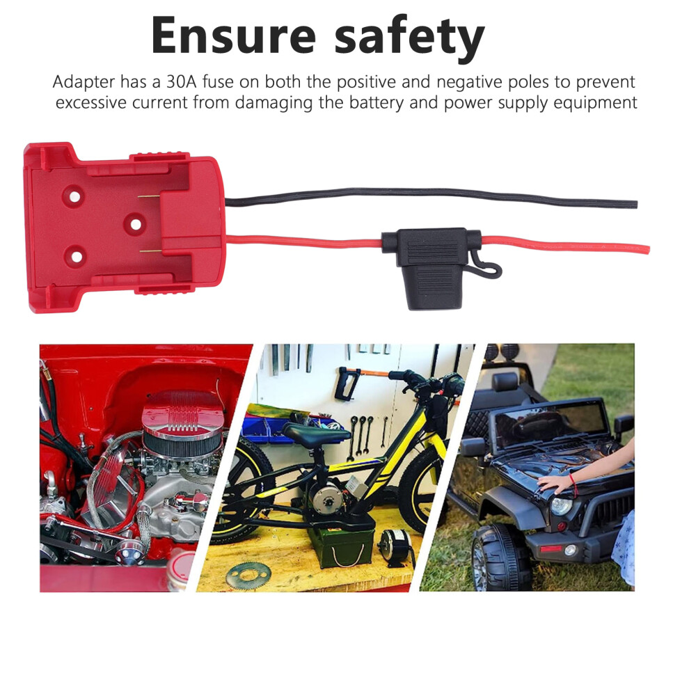 2Pcs 18V Lithium Battery Adapter With Fuse Overcurrent Protection 323163090627