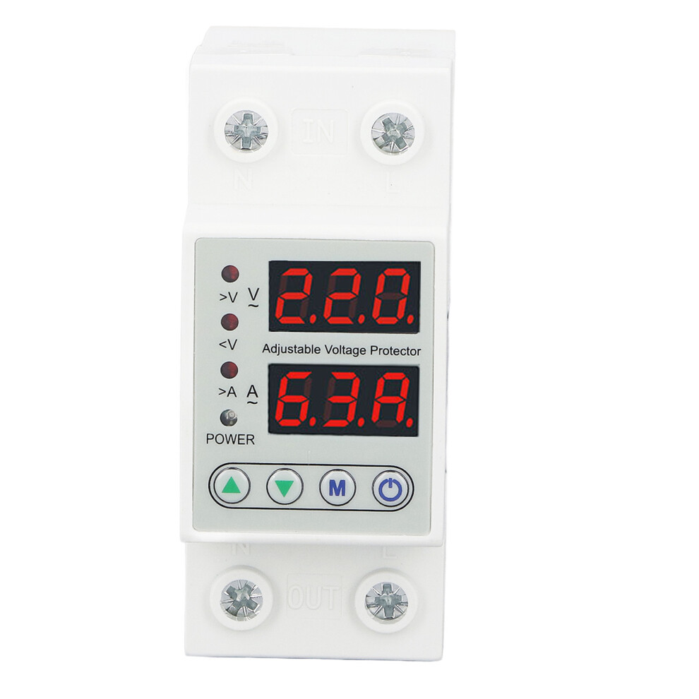 (40A) Digital Voltage Protector Ac220v 40A Auto Reset Under/Over Voltage 323163090634