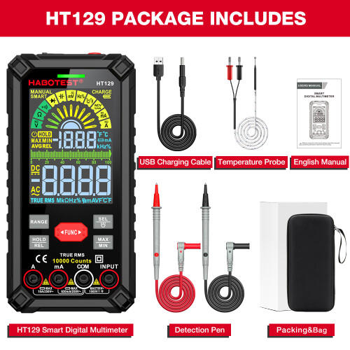 HABOTEST HT129 Intelligent Multimeter Color Screen Handheld 2