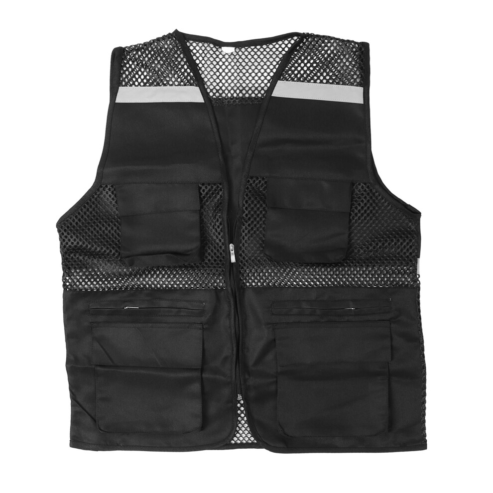 Reflective Vest Multiple Pockets Mesh High Visibility Breathable 323163085319