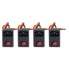 4Pcs 3D Printer Connector Fuse Switch 3Pin IEC320 C14 AC250V 10A