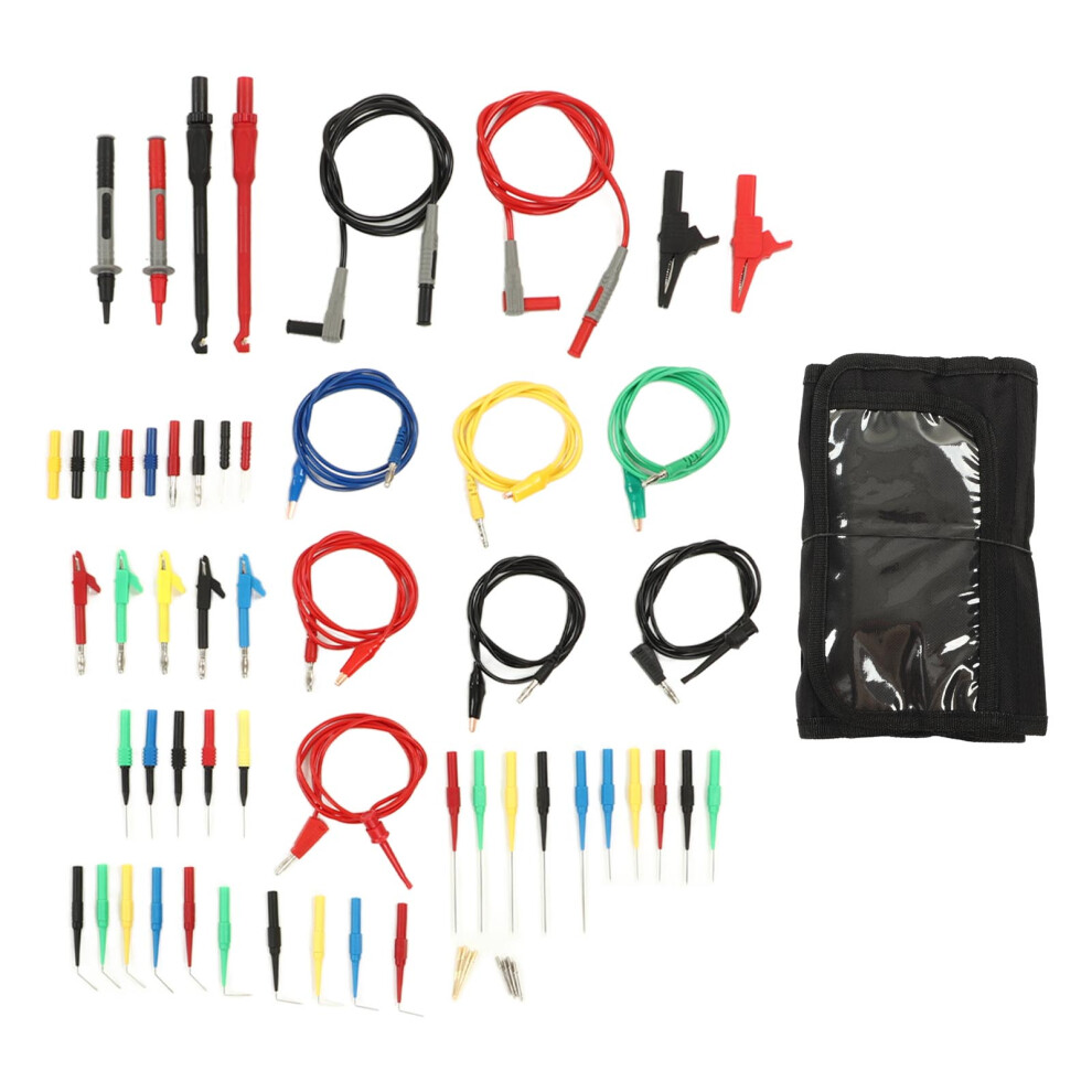 62Pcs Multimeter Test Cable Banana Crocodile Needle Probe 1000V 323163088280
