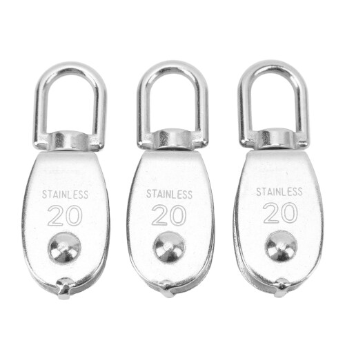 3x Edelstahl-Einzelrolle 360 drehbar M20 Draht