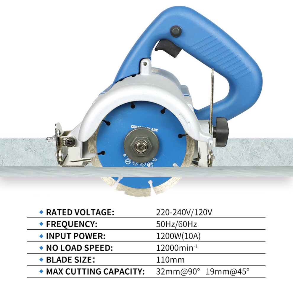 1200W Marble Cutter Tile Saw 0-45 Bevel 0-32 Depth Ceramic Tile Wood 323163089355