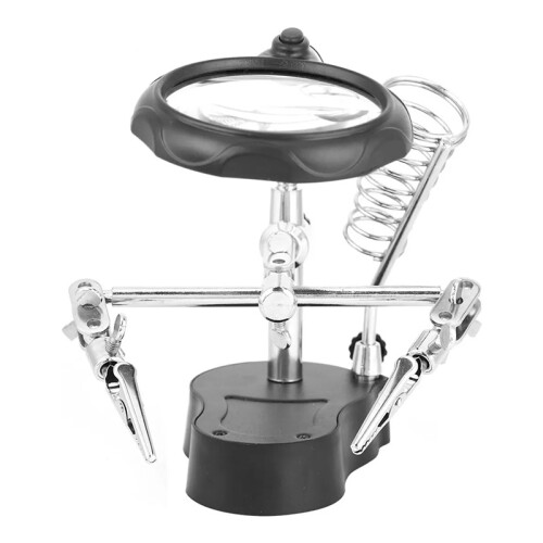 Adjustable LED Light Magnifying Lens Soldering Third Hand Clamp 2