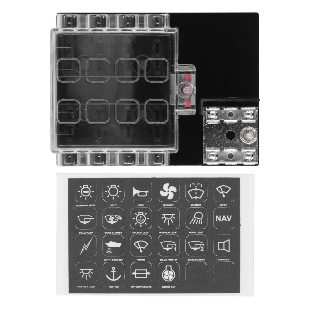 8 Way Atc Ato Fuse Box Waterproof Panel With Negative Bus 12-36Vdc 323163094939