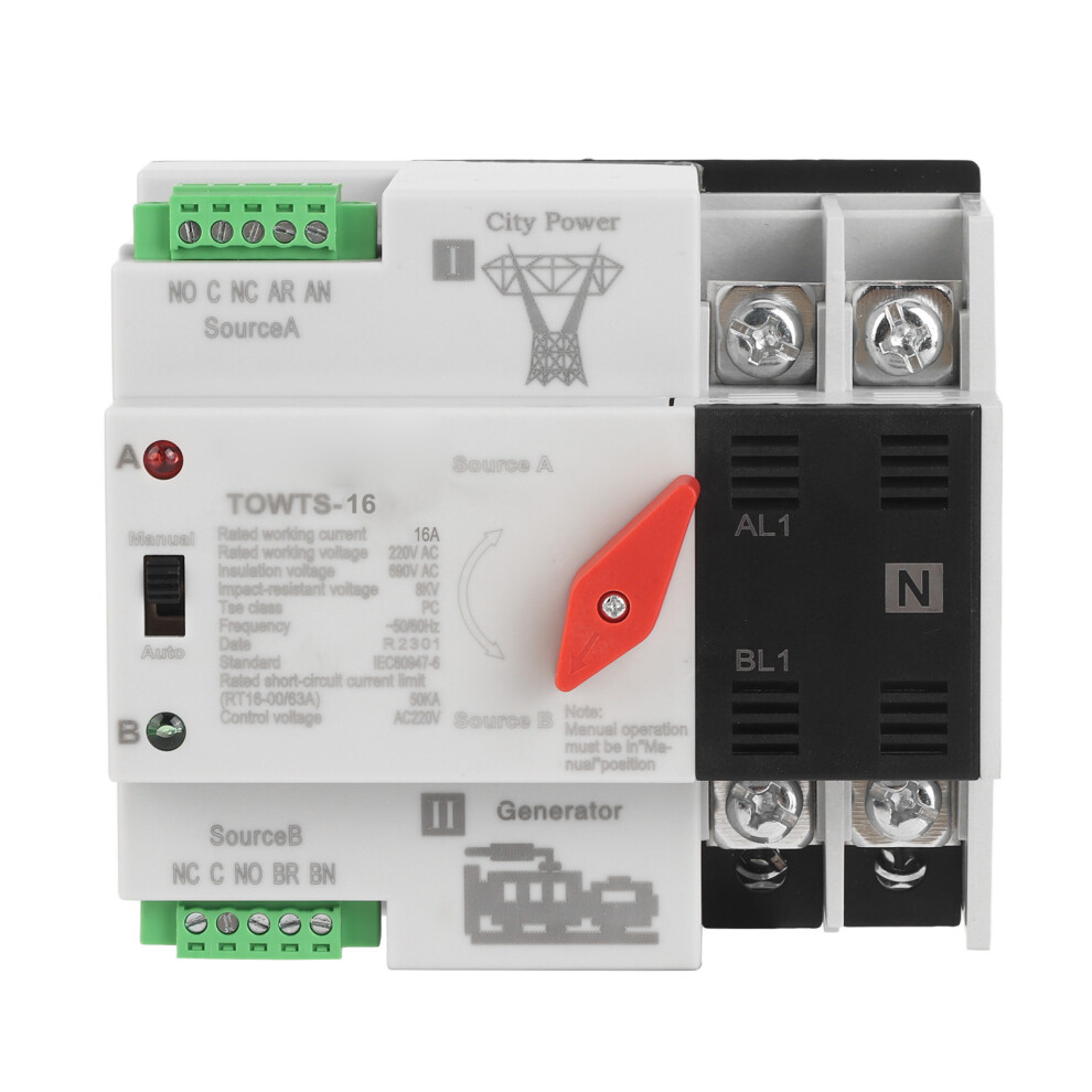 (100A) Dual Power Automatic Switch 2P 8Kv 2 Modes 220V 323163094991
