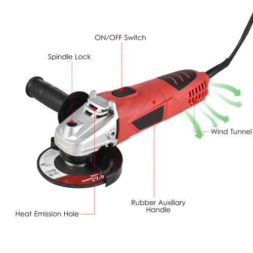 Winkelschleifer 720W 4,5" mit Scheibe und Griff 1