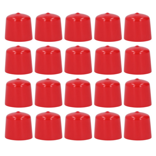 (20mm) 20x Rote PVC-Schraubkappe 20mm, flammhemmend