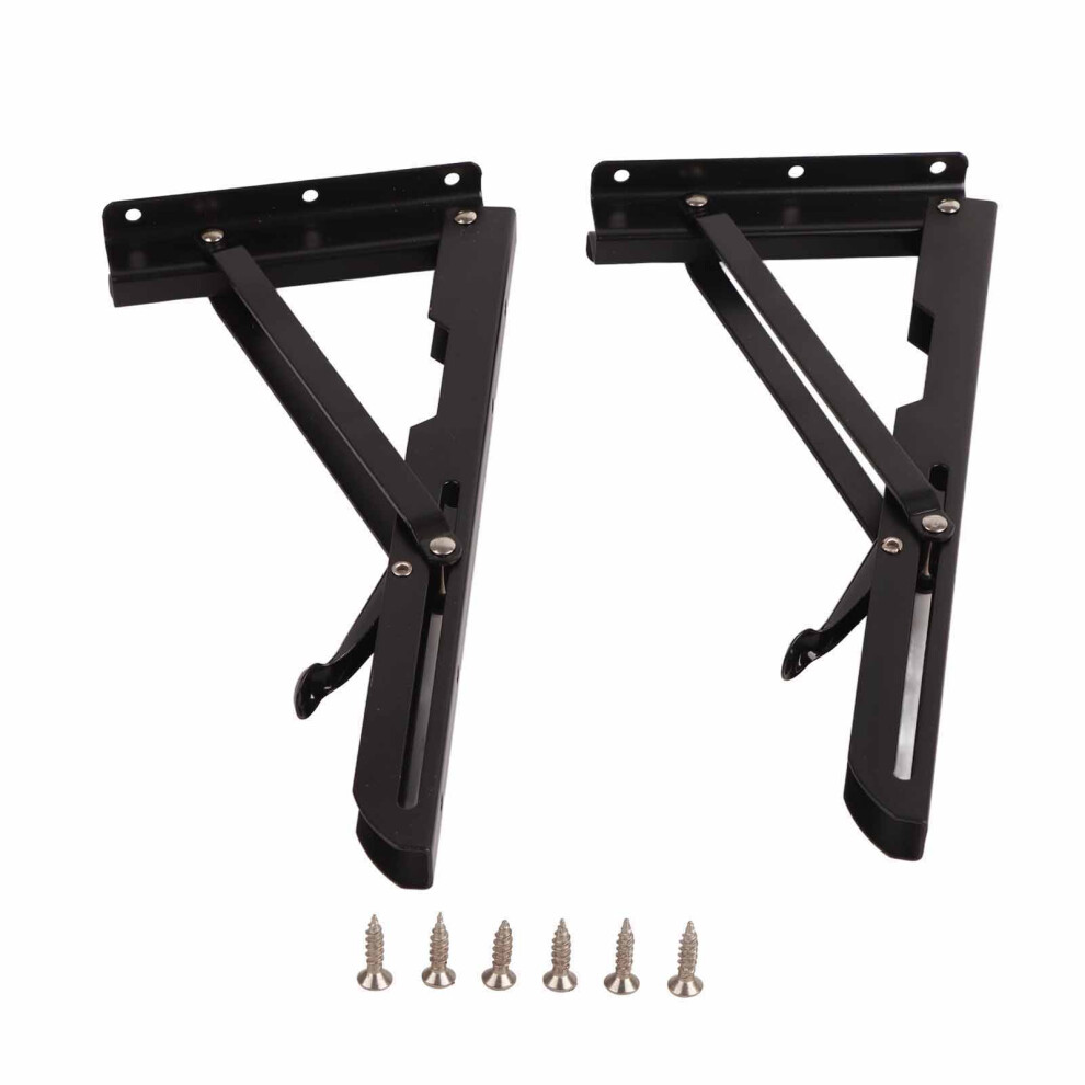 2Pcs Metal Folding Shelf Brackets Wall Mounted Triangular Stand 323163098616