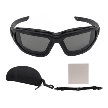 (Black) Anti-Nebel-Schutzbrille, zweilagig, kratzfest, UV-Schutz mit Riemen