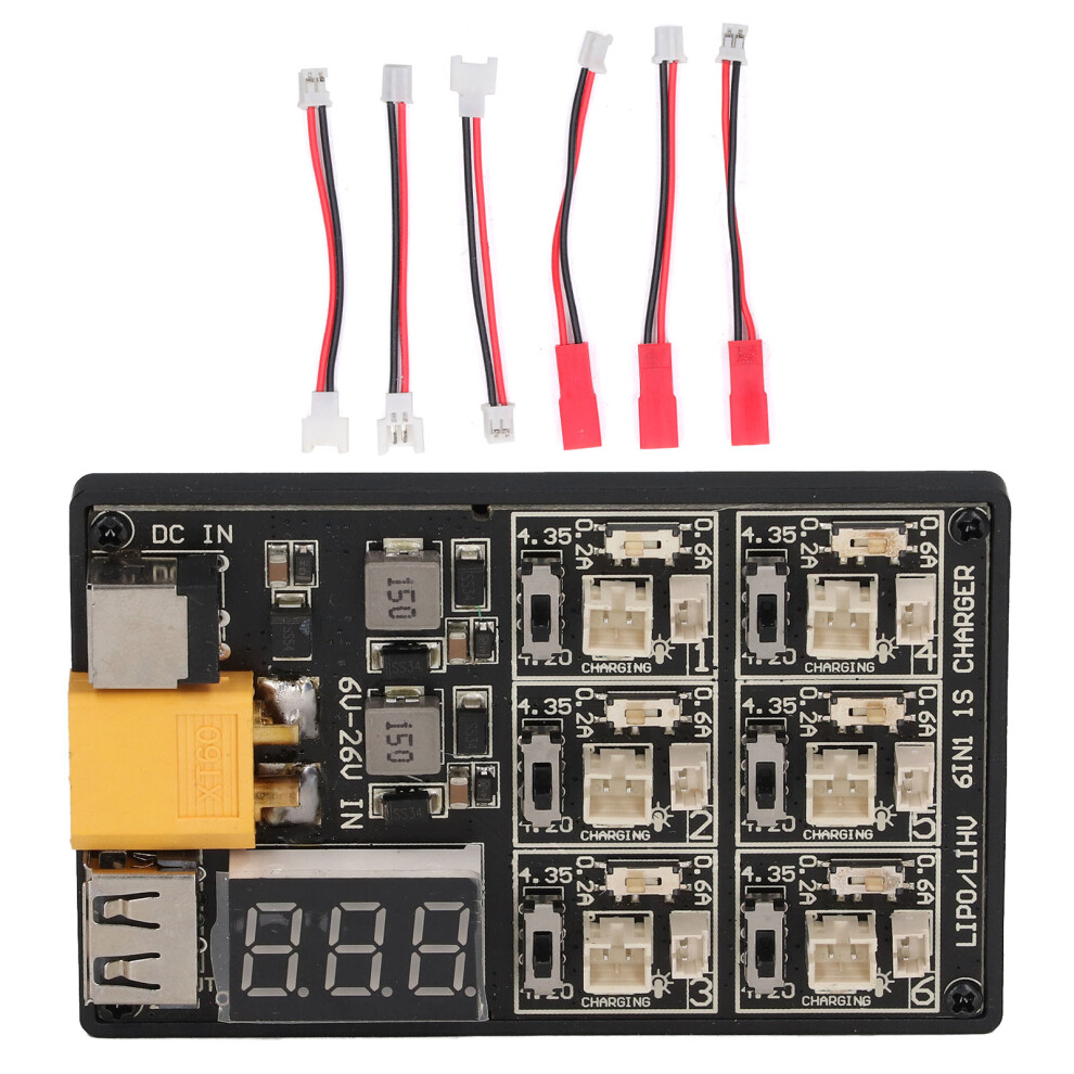 1S Battery Charging Board 6 In 1 Lipo Charger Balance Board 323163101163